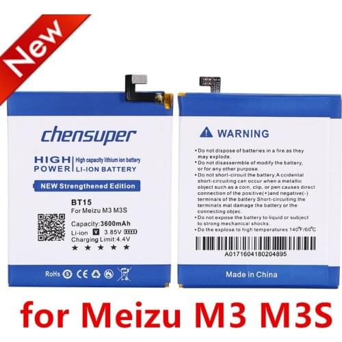 2PCS/NEW 3600mAh BT15 Battery Replacement for MEIZU M3S Battery m3 s Battery With free repair tools