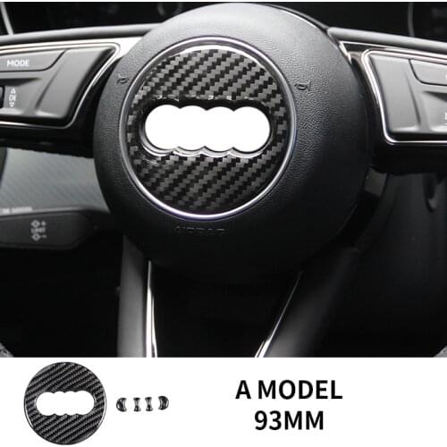 Car Carbon Fiber Steering Wheel Logo Sticker Frame Cover For Audi A1 A3 A4 A5 A6 A7 Q7 Q5 Q3 A8 Interiro Decoration Accessories