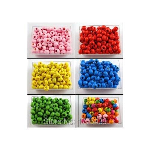Free Shipping 5 6MM Pick Size Natural Wood Dye Wooden Round Spacer Beads For Jewelry Making DIY
