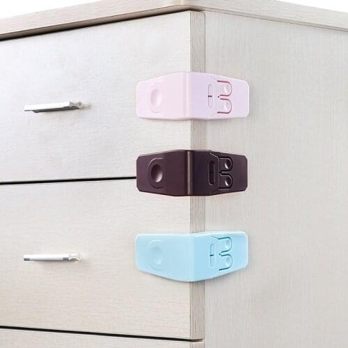 5PCS Drawer Lock Cabinets Drawer Door Baby Safety Locks Anti Pinch Hand Children Protection Right Angle Lock Safety Buckle