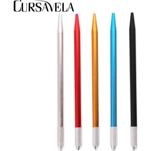 Cursavela Permanent Tattoo Manual Pen Makeup Eyebrow Lips Microblading Microblading Pen 3D Embroidered Steel Pen Machine Gun