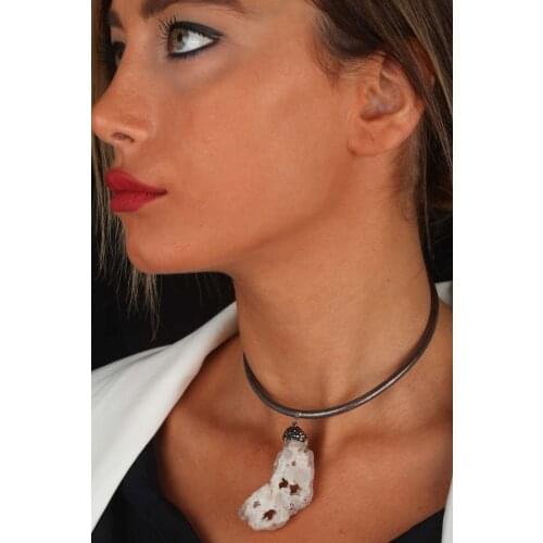 DR STONE quartz brass female necklace 120 AR760 152120181