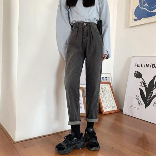 High Waist Jeans Women Plus Size Harem Pants Casual Vintage Boyfriend Jeans For Women Loose Streetwear Mom Jeans Mujer