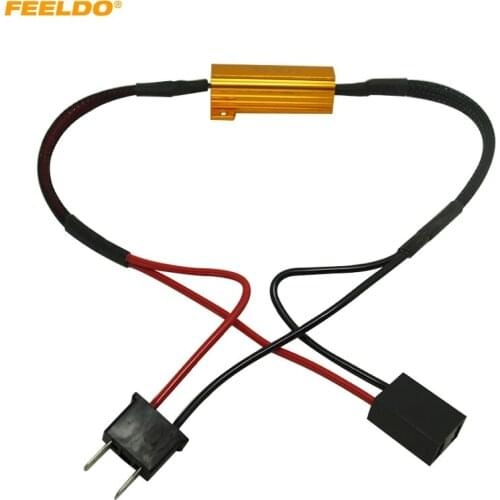 FEELDO 1pc H7 Headlight Load Resistor Fog Lamps Decoder LED Canbus Connection Resistance Line LED Fog Lights Resistor #HQ5340