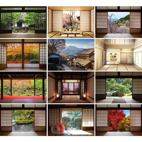 Living Room Japanese Style Backdrop House Window Interior Portrait Photography Background For Photo Studio Decor Props Photozone