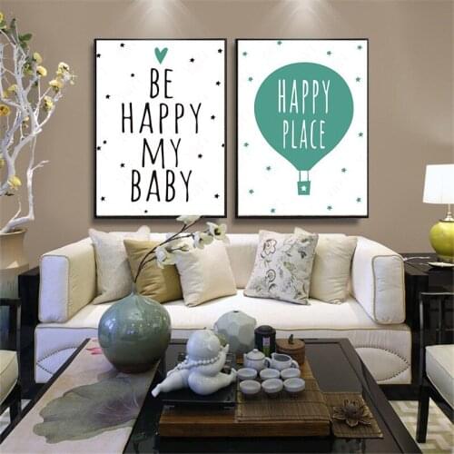 HAOCHU House Bedroom DIY Painting Quote Cartoon Backdrop Wall Art Poster Print Canvas Nordic Modern Sitting Room Corridor Decor