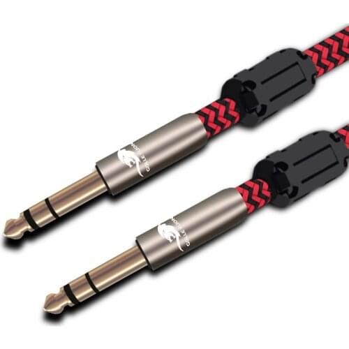 HIFI Stereo 1/4" 6.35mm to 6.35mm Male Jack Shielded Audio Cable For Micphone Electric Guitar Mixer Mixing Console