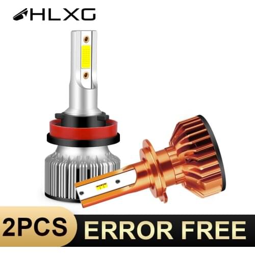 HLXG canbus LED led h7 headlight car bulb with ZES Chip 15000LM Headlamp H8 H9 H11 H4 9005 HB3 9006 HB4 LED Super mini Auto lamp