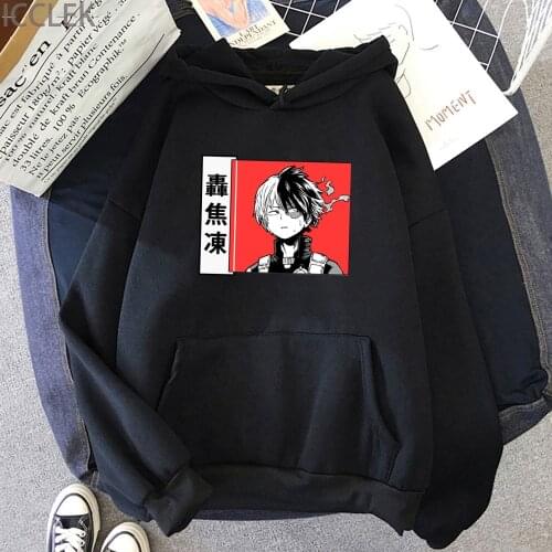Anime my hero academia Shoto Todoroki Hoodies Kawaii Clothes Graphic Hoodies Sweatshirt Winter Clothes Women
