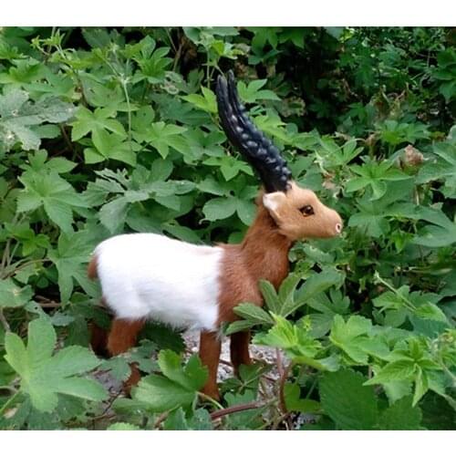 Simulation cute goat 23x10x18cm toy model polyethylene&furs goat model home decoration props ,model gift d246