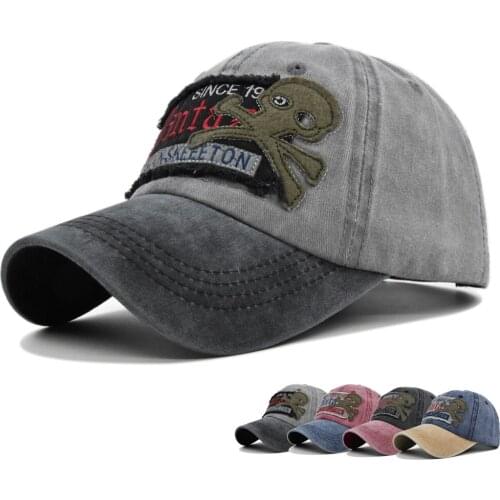 New patch embroidery mens bones ladies retro Gorras casual Casquette letters black cap