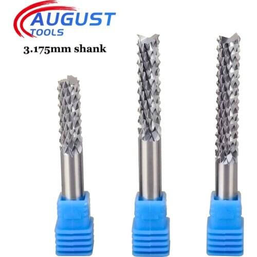 Augusttools 1pcs 3.175/4/6mm Carbide Tungsten Corn Cutter cutting PCB milling bit end mill CNC router bits for Engraving machine