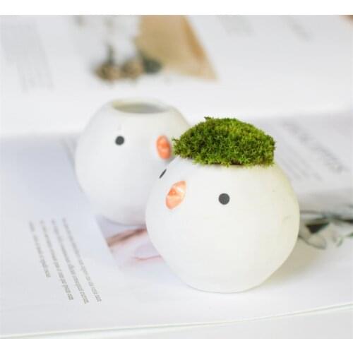 Creative Chick Flower Pot Office Desk Succulent Flowerpot Cactus Vase Home Plants Green Bonsai Planters Flower Basin Decoration