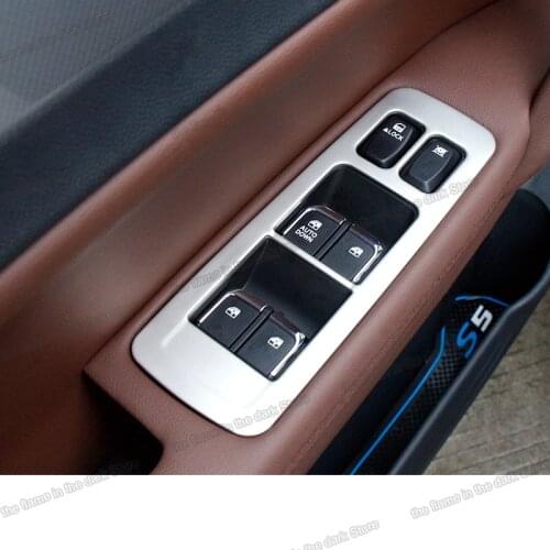 Lsrtw2017 Scrub Stainless Steel Car Window Control Button Panel Frame for Jac Refine S5 2013 2014 2015 2016 2017 2018 2019 2020