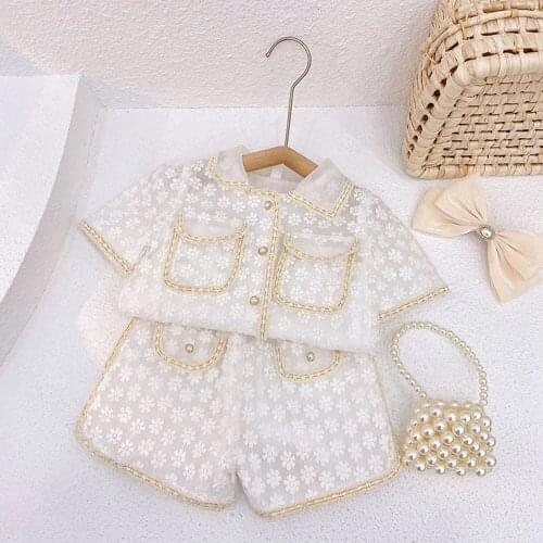 Fashion Girls Sweet Princess 2pcs Clothes Set Baby Children Kids Short Sleeve Tops Shirt+Shorts Pants Suit Summer Outfits