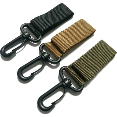 Men Outdoor Camping Tactical Nylon Webbing Carabiners Hook Military Key Chain Survival Gear Accessory Belt Quickdraw Trendy