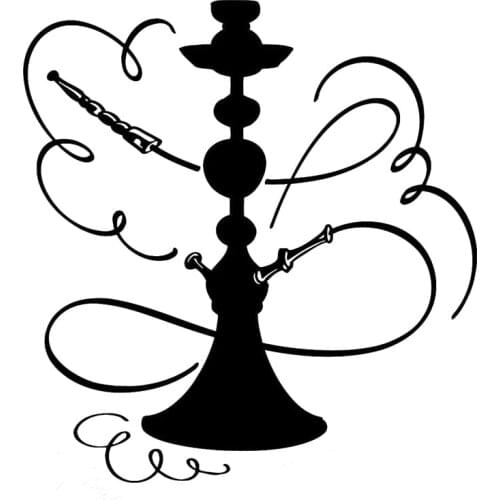 16.2cm*17.2cm Smoking Eastern Culture Arabic Shisha Stickers Decals Vinyl Black/Silver S3-5920
