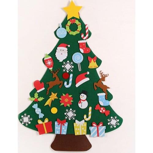 DIY Felt Christmas Tree New YearS Door Wall Hanging Ornaments Artificial Tree Kids Toys Christmas Decoration For Home Party