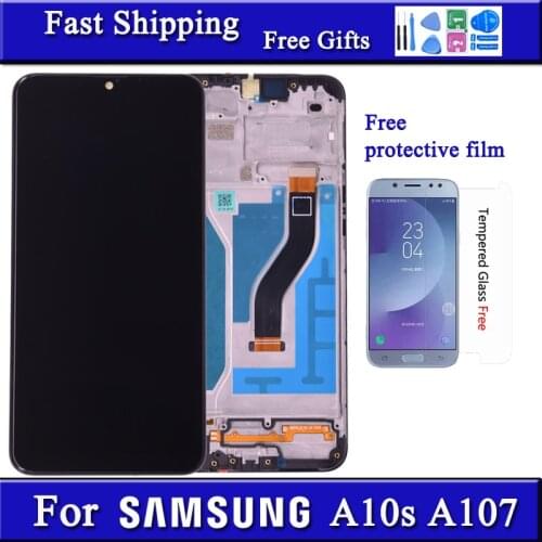 Original For Samsung galaxy A10S lcd SM-A107F, SM-A107M Display Touch Screen Digitizer Assembly with frame