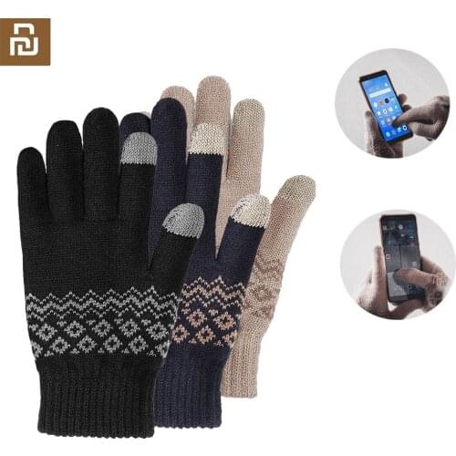 From Xiaomi youpin FO Finger Touch Screen Gloves for Women Men Winter Warm Velvet Gloves For Phone Birthday Christmas Gift