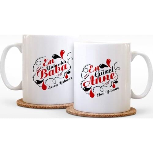 Personalized Dual Mother & Father White Mug Cup Pad-6