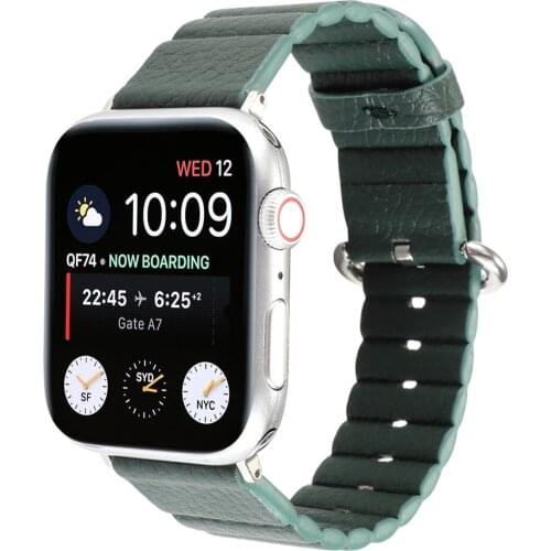 Stripe Leather Strap for Apple Watch Band Series SE 6 5 4 3 2 44MM 40MM 42/38MM High Quality Simple Fashion Bracelet for iWatch