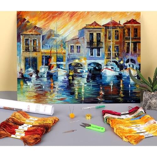 After A Days Work Pre-Printed 11CT Cross Stitch Set Embroidery DMC Threads Sewing Handiwork Hobby Handicraft Room Package