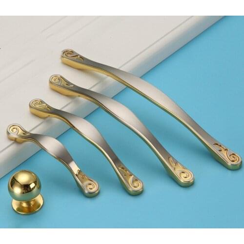 Zinc Alloy Furniture Handle Modern Kitchen Cabinet Door Handle European Style Closet Drawer Knob Solid Single Hole Handle
