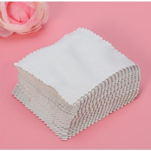 50pcs 8*8cm Jewelry Cleaning Cloth Polishing Cloth for Sterling Silver Gold Platinum