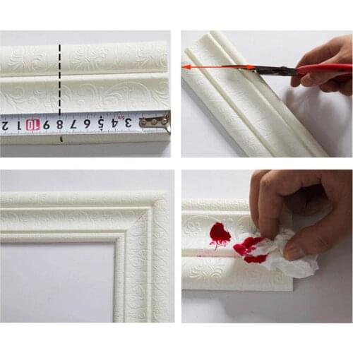 230cm 3D Self-Adhesive Skirting Sticker Foot Line Wall Decal Background Decor