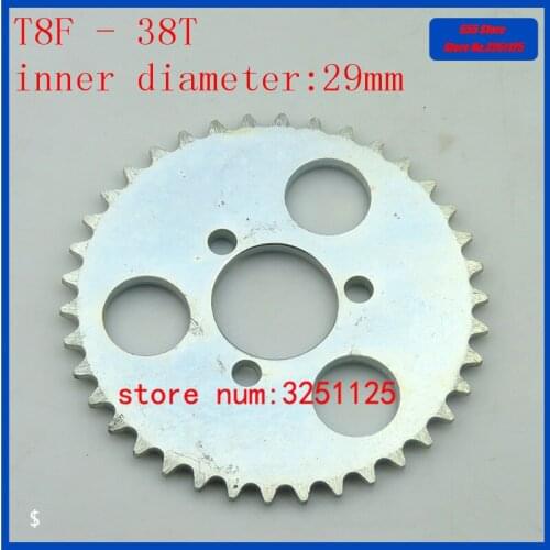 Silver T8F 38T Tooth 29mm Rear Chain Sprocket For 43cc 49cc Minimoto Moped Scooters 2 Stroke Engine Pocket Bike Mini ATV Quad