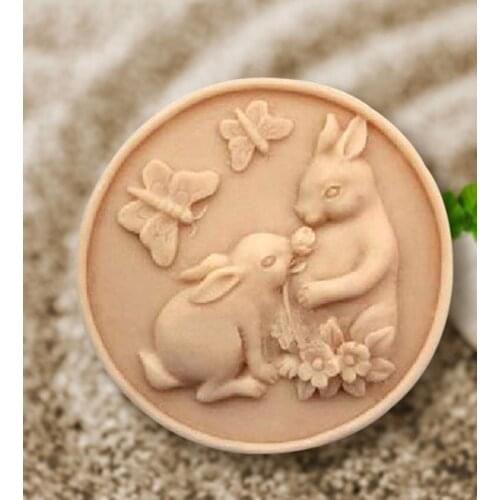 Rabbit Silicone Soap mold Handmade silicone 3d mould DIY Craft molds S096