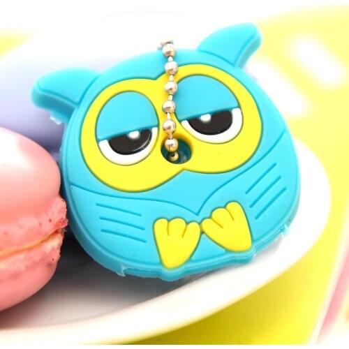 1PCS Cute Key Cap Key Covers Cartoon Silicone Key Animals Shape Organizers Silicone Keychain Holder for Dust-proof Cover Cap