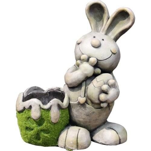 Cute rabbit Flowerpot Planter Resin Vase Flower Plant Succulents Container Bonsai Pot Home Table Garden Decoration Ornament