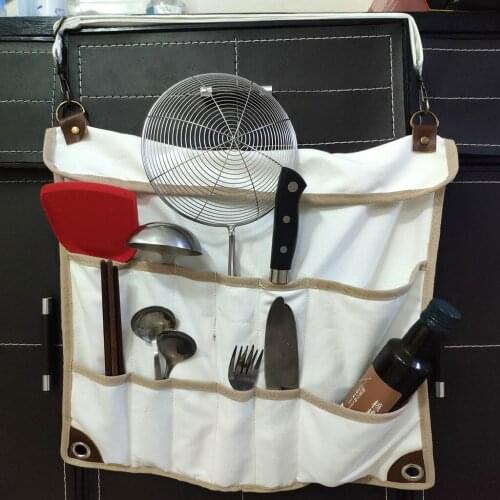 Foldable Camping Picnic Tableware Canvas Storage Bag Travel Barbecue Outdoor Kitchen Cutlery Utensil ing Organizer Bags