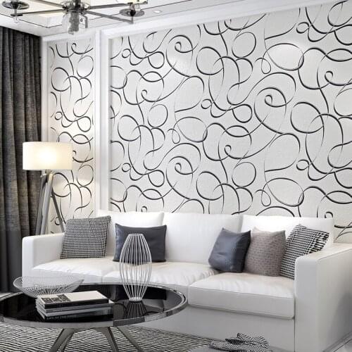 Modern Simple Style Abstract Geometric Curve PVC Waterproof Wallpaper for Bedroom Living Room Hotel Bar TV Sofa Wall Decoration