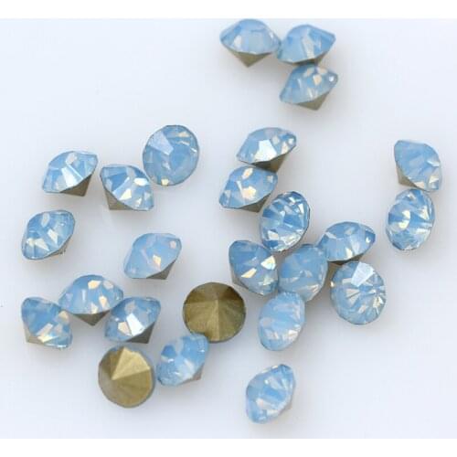 Ss4-ss38 lt blue opal Round bottom tip the Czech crystal rhinestone clothing shoes stone decoration nail art chaton beads
