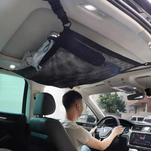 For Toyota Land Cruiser 200 Prado FJ 120 150 100 Car Ceiling Storage Net Pocket Car Roof Storage Bag