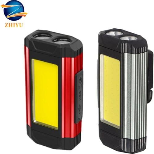 ZHIYU Super Bright Portable Flashlight Magnetic RechargeableCOB Work Light LED Flashlight Camping Light Waterproof Adjustable