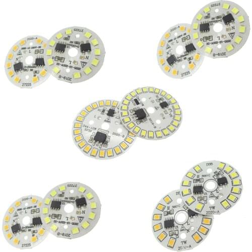 10pcs ac 220v led pcb SMD2835 3w 5w 7w 9w 12w 15w integrated ic driver, Led beads smart IC SMD, Led Light Source For LED Bulb