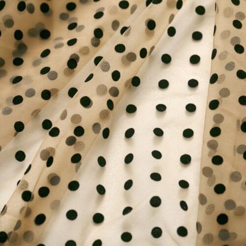 Net Yarn Fabric Wave Point Flocking Net Yarn Clothing Puff Skirt Lace Fabric ChildrenS Fabric Handmade Background Cloth Drape