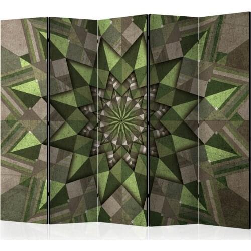 Windbreak-Star Mandala (Green) II [Room Dividers]