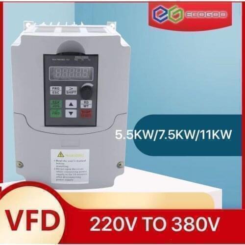 VFD11kw V/F Inverter 220V Single-Phase Input 3-Phase 380V Output Frequency Converter