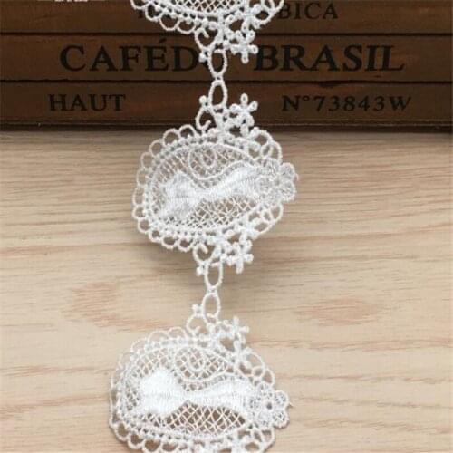 High Quality Beautiful White Lace Ribbon Tape Lace Trim DIY Embroidered For Sewing Decoration lace fabric