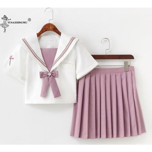 Japanese Pink JK Uniforms College Middle School Students Sailor Uniforms School JK Uniforms Anime Cospaly Students Clothing