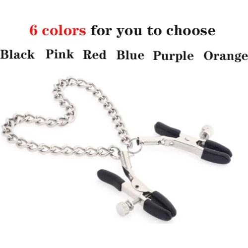 1 pair Stainless Steel Metal Chain Nipple Milk Clips Breast Clip Sex Slaves Nipple Clamps Sex Toys Butterfly Style For Couples