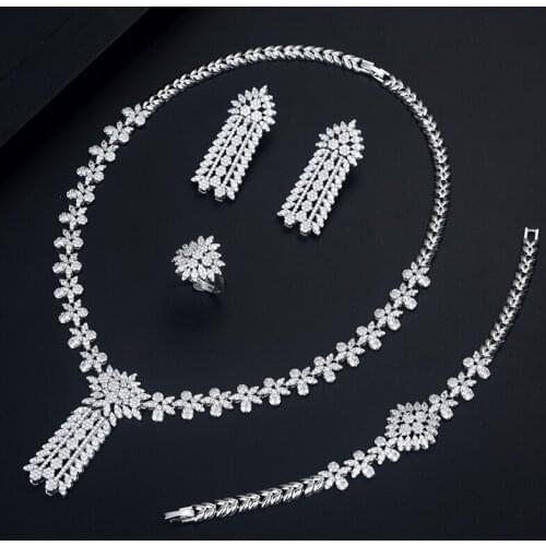 Be 8 Trendy Zircons Top Quality AAA Cubic Zircon Jewelry Set Women Earring Necklace Set Bridal Wedding Jewelry Sets Bijoux S454