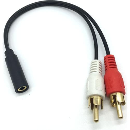 0.2M 3.5mm Stereo Female Plug To 2 Male RCA Jack Adapter Audio Y Cable Computer Speaker Cable