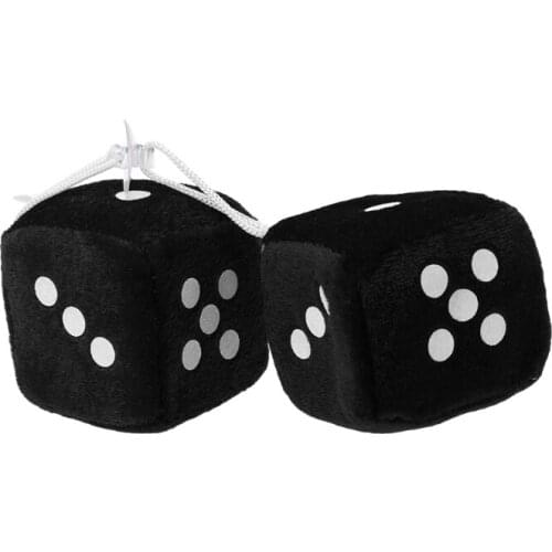 1 Pair Fuzzy Dice Dots Rear View Mirror Hanger Decoration Car Styling Accessorie P82B