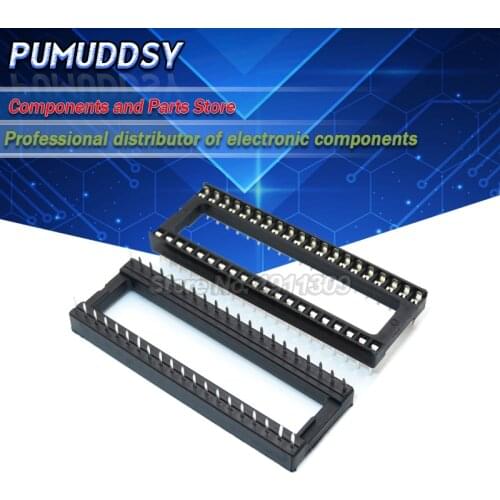10PCS DIP-40 Wide body Square Hole 40 Pins 2.54MM DIP40 IC Sockets Adaptor Solder Type IC Connector